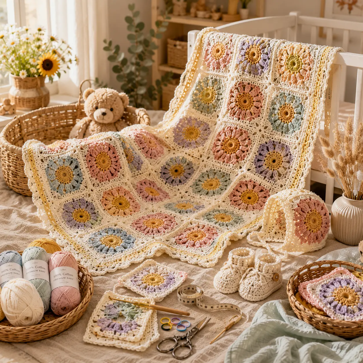 Sunburst baby blanket